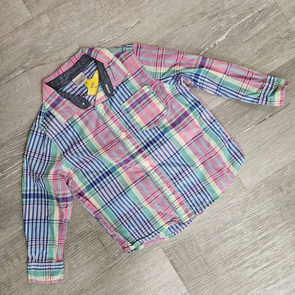 GYMBOREE Button Up Multi-Colored Flannel style Size 2T - Picture 2 of 4